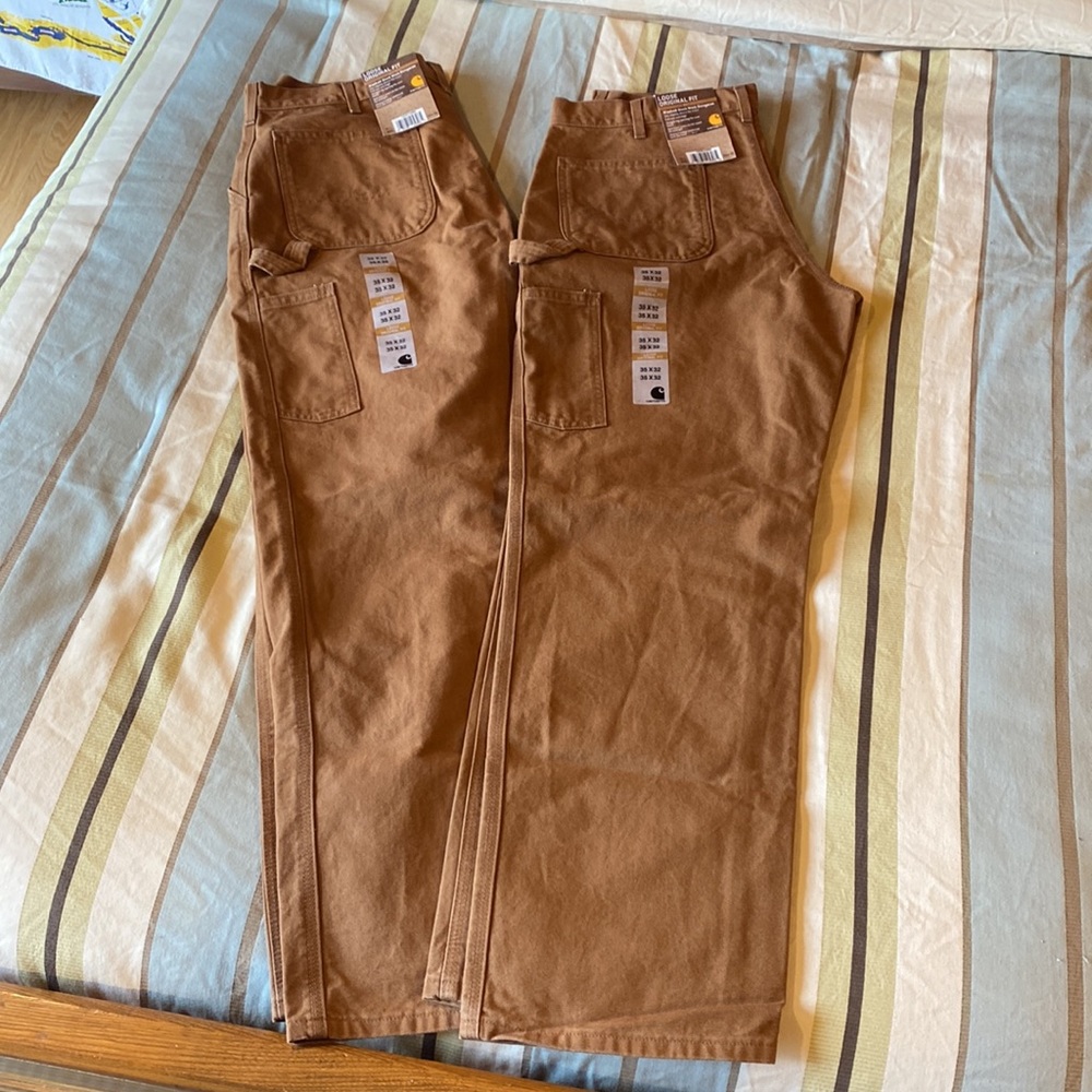 Lot of 2 Carhartt Loose Original Fit Washed Duck Dungaree